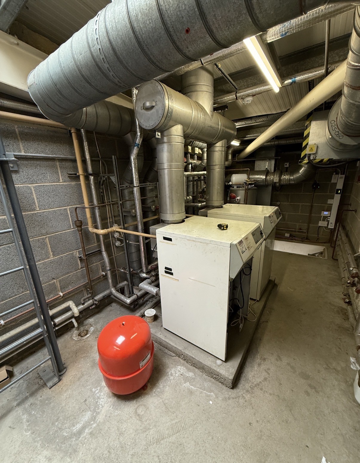 Original floor-standing boilers in the LTI Metaltech plant room